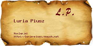 Luria Piusz névjegykártya